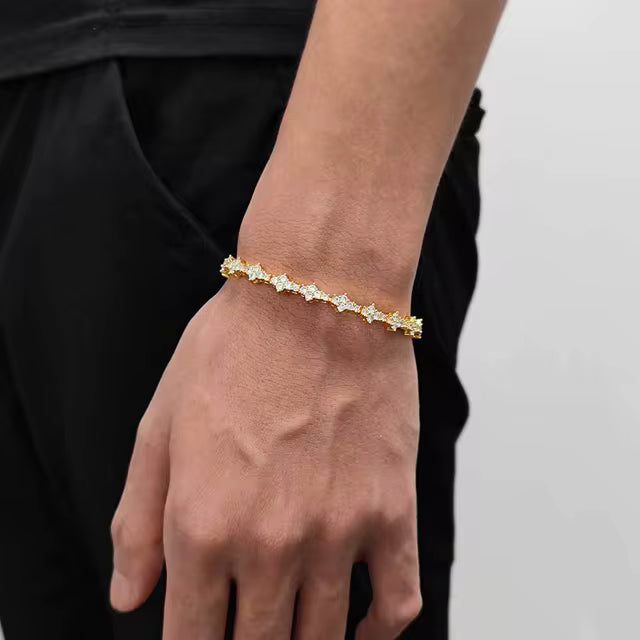 Iced Out Cubic Zirconia Tennis Bracelet Layering Bracelets Trendy Stuff for Men